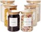 6-Piece Glass Storage Jars with Bamboo Lids & Pantry Labels for Kitchen